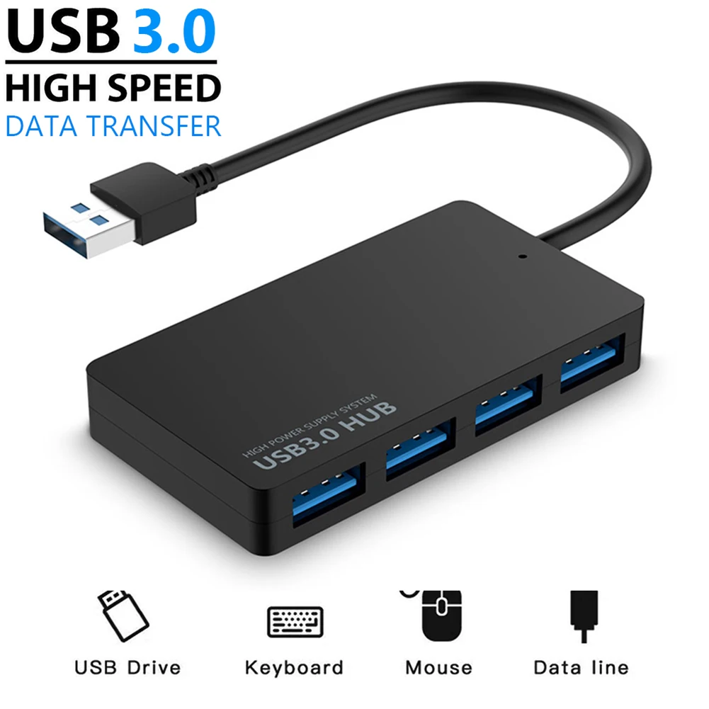 

USB 3,0 высокоскоростной разветвитель Ultra-Thin One-To-Four usb-хаб с интерфейсом питания