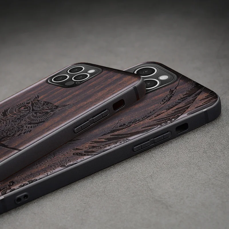 elewood for samsung s21 plus ultra wood cases iphone 11 12 13 pro mini se 2020 7 8 plus xr xs max wooden shells phone ebony hull free global shipping