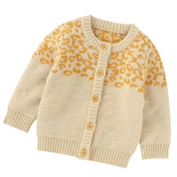 kids cardigan sweaters leopard stitching autumn winter toddler baby girl knitting clothes newborn baby girls knitting cardigan