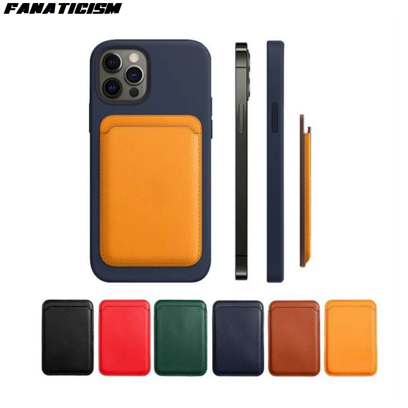 

500pcs Luxury Leather Card Holder Bag For Magsafe Magnetic Card Bag Wallet Case For iPhone 12 Pro Max Mini iPhone 12 Case