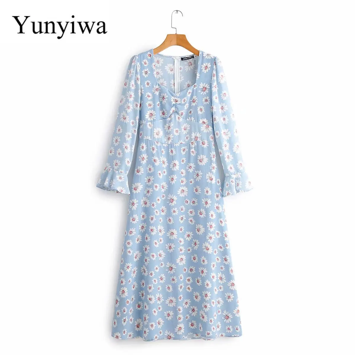 Платье с длинным рукавом и принтом повседневные женские платья вечерние длинные