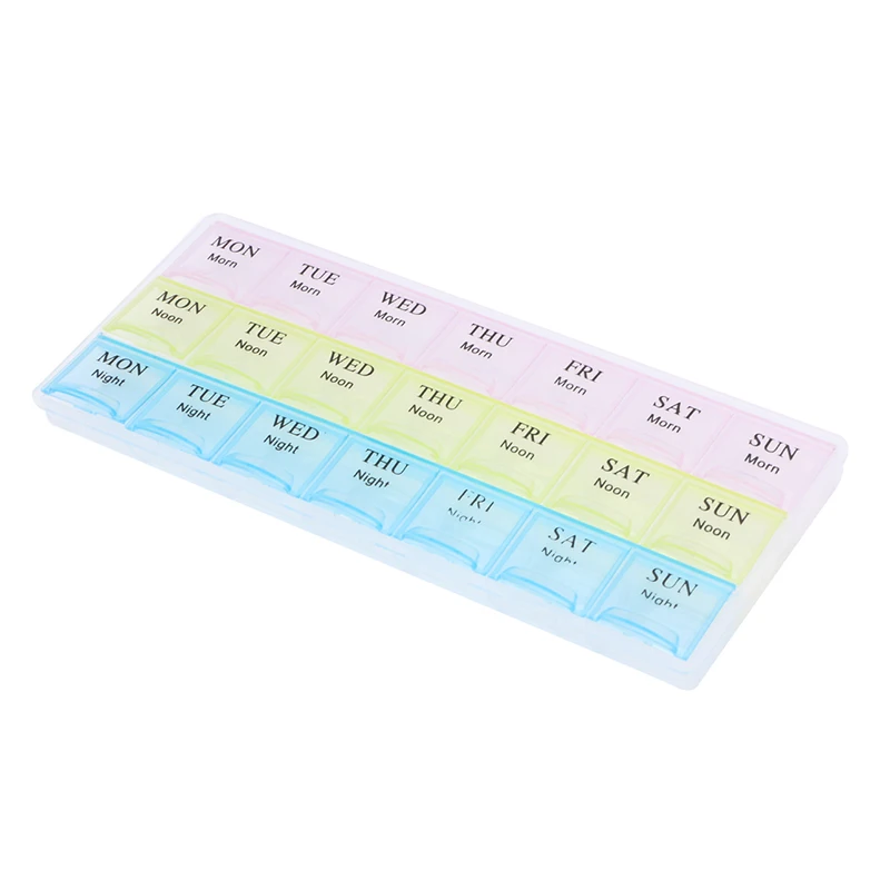 Портативный 7 дней 21 слотов Еженедельные таблетки медицинский ящик для хранения