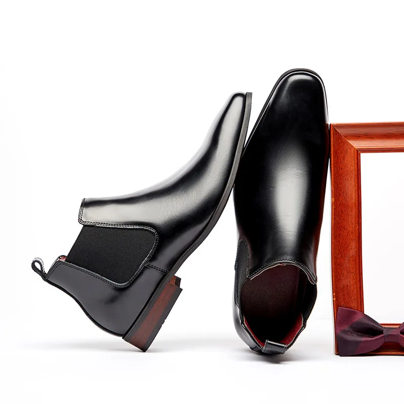 

2021 spring.autumn . winter men's Chelsea leather ankle boots business leather boots low tube Martin boots overshoes 46