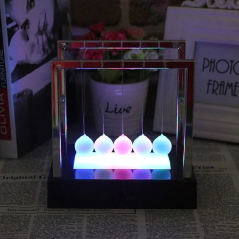 

Newton's Cradle Physics Science Gift Illuminate Balance Hit Ball Decoration