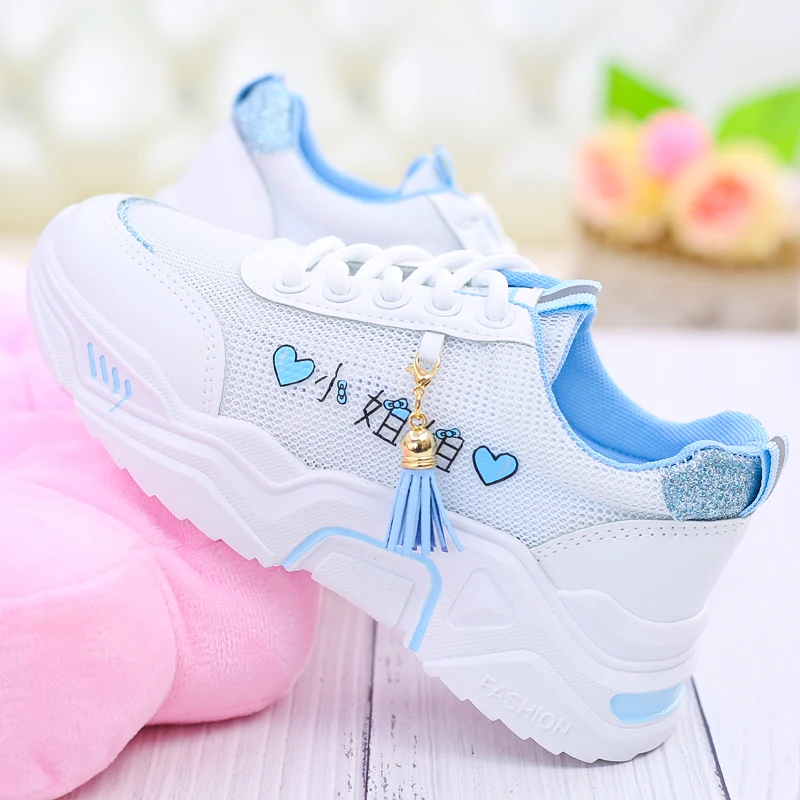 

Womens Sneakers Tennis Female Shoes Roses Trainers 2021 Mesh Casual Fashion Rubber Riband Summer Lace-Up Cotton Fabric Low