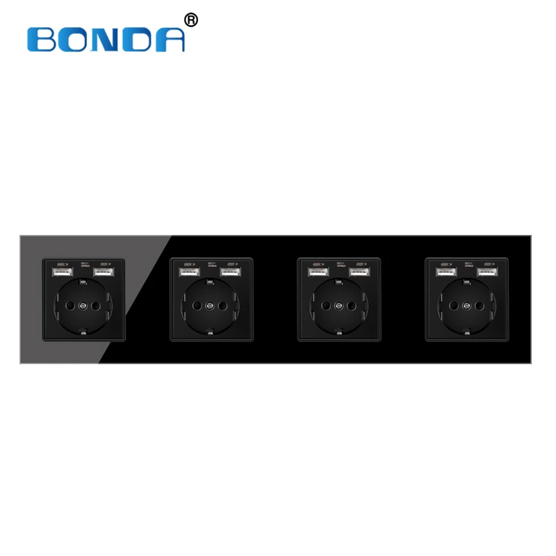 BONDA USB розетка Европейского союза Пособия по немецкому языку стандарт черного
