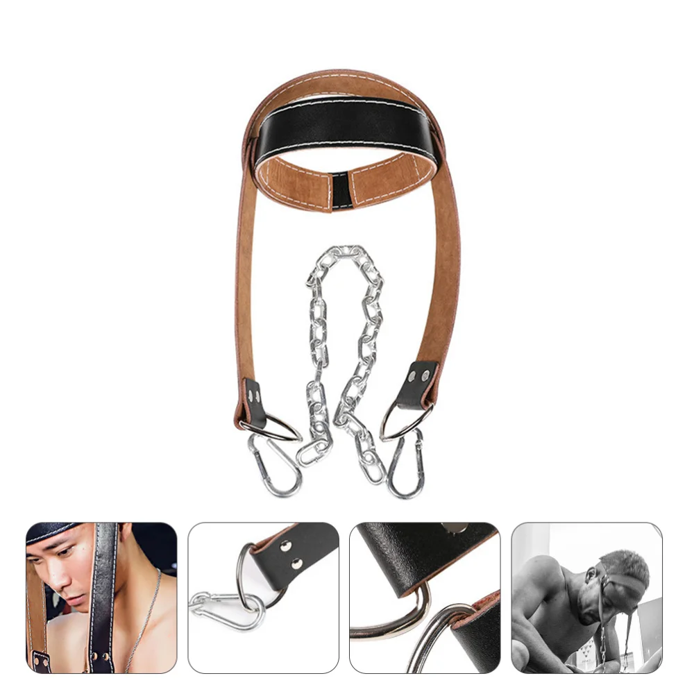 

Weight Lifting Head Leather Harness Fitness Equipment for Stronger Neck (Black)