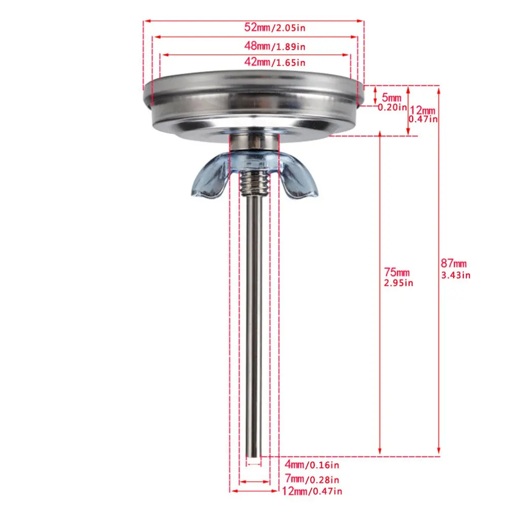 

Fluorescent Grill Oven Thermometer Stainless Steel Grill Oven Thermometer Barbecue Temperature Measuring Tool