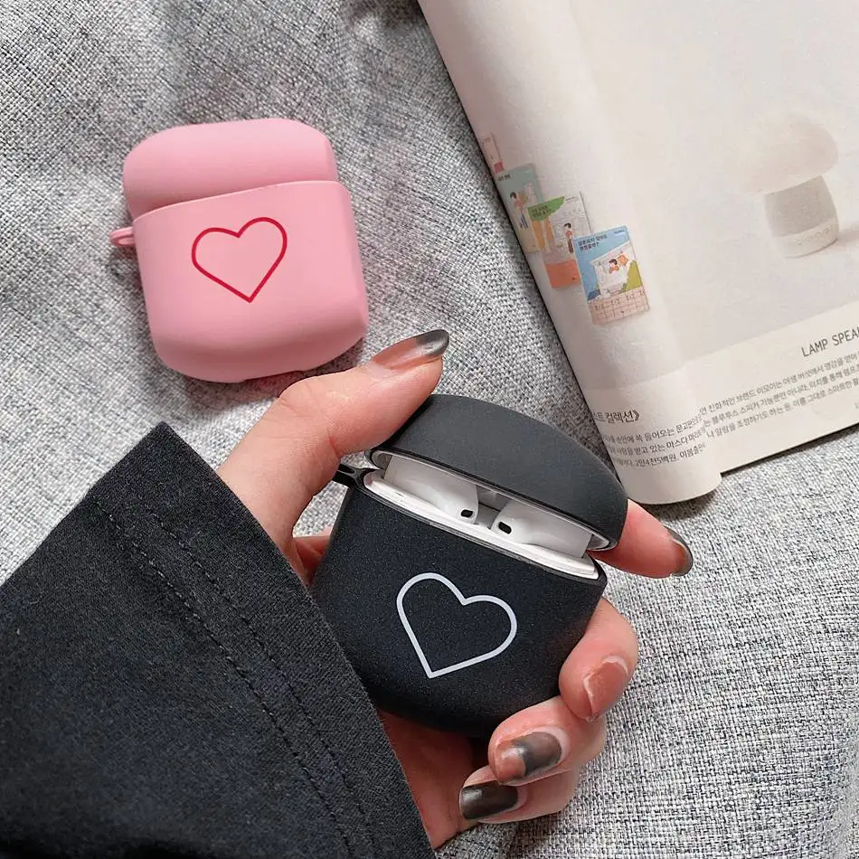 

For Edifier LolliPods TWS Earphone Case Fashion Love Heart Matte Earphones Cover for Edifier LolliPods Hard PC Shell with Hook