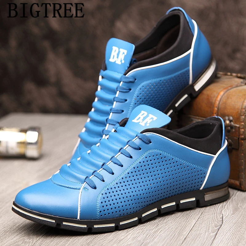 Летняя обувь повседневная спортивная для мужчин кожаная мужские черные