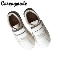 careaymade new styl spring and autumn japanese white shoes and mori art fresh retro genuine leather leisure flats shoes2 colors