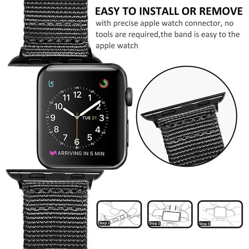 Ремешок NATO для Apple watch 4 5 band 44 мм 40 мм iWatch band 42 мм 38 мм спортивный нейлоновый браслетный ремешок для часов Apple watch 4 5 3 42/38 мм