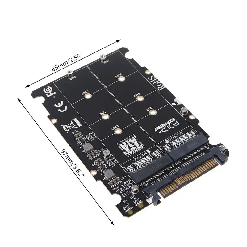 

M.2 SSD to U.2 Adapter 2in1 M.2 NVMe and SATA-Bus NGFF SSD to PCI-e U.2 SFF-8639 Adapter PCIe M2 Converter for Desktop Computers