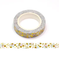 1pc 10mm10m foil spring gold flowers leaves decorative washi tape diy scrapbooking masking tape school office supply