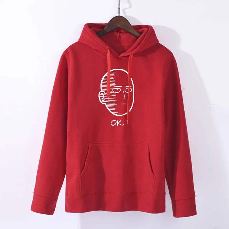 red 3 Аниме One Punch man Saitama Толстовка Oppai толстовка с капюшоном Толстовка Косплей Костюм Новинка - Цвет: red 3