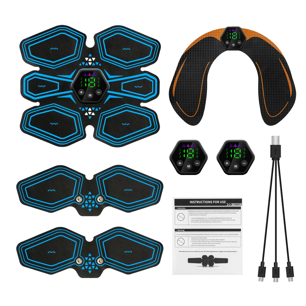 

LCD Display Muscle Stimulator EMS Abdominal Hip Trainer Toner USB Abs Fitness Training Home Gym Weight Loss Body Slimming