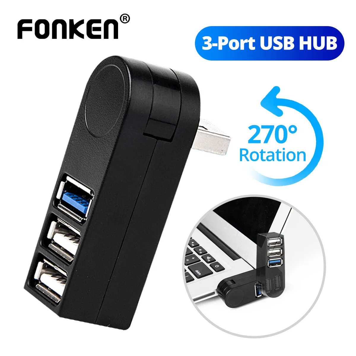 

Адаптер-разветвитель FONKEN USB 3,0 2,0 для ПК, ноутбука