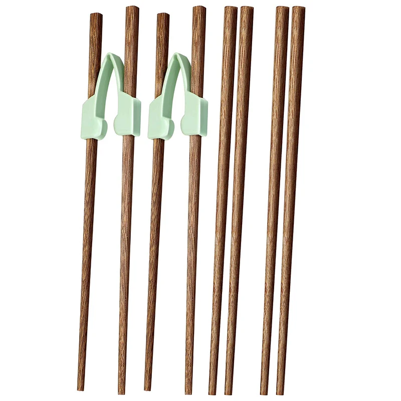 

4 Pairs of Wooden Chopsticks and 2 Chopsticks Help Train the Chopsticks to Be Reusable, Suitable for Beginners