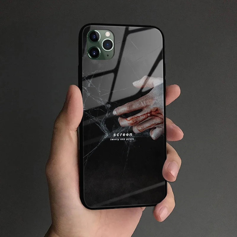 TOPQAE 8 Twenty one pilots эстетические цитаты мягкий силиконовый стеклянный чехол для телефона чехол для iPhone 6 6s 7 8 Plus X XR XS 11 Pro MAX - Цвет: TOPQAE 8