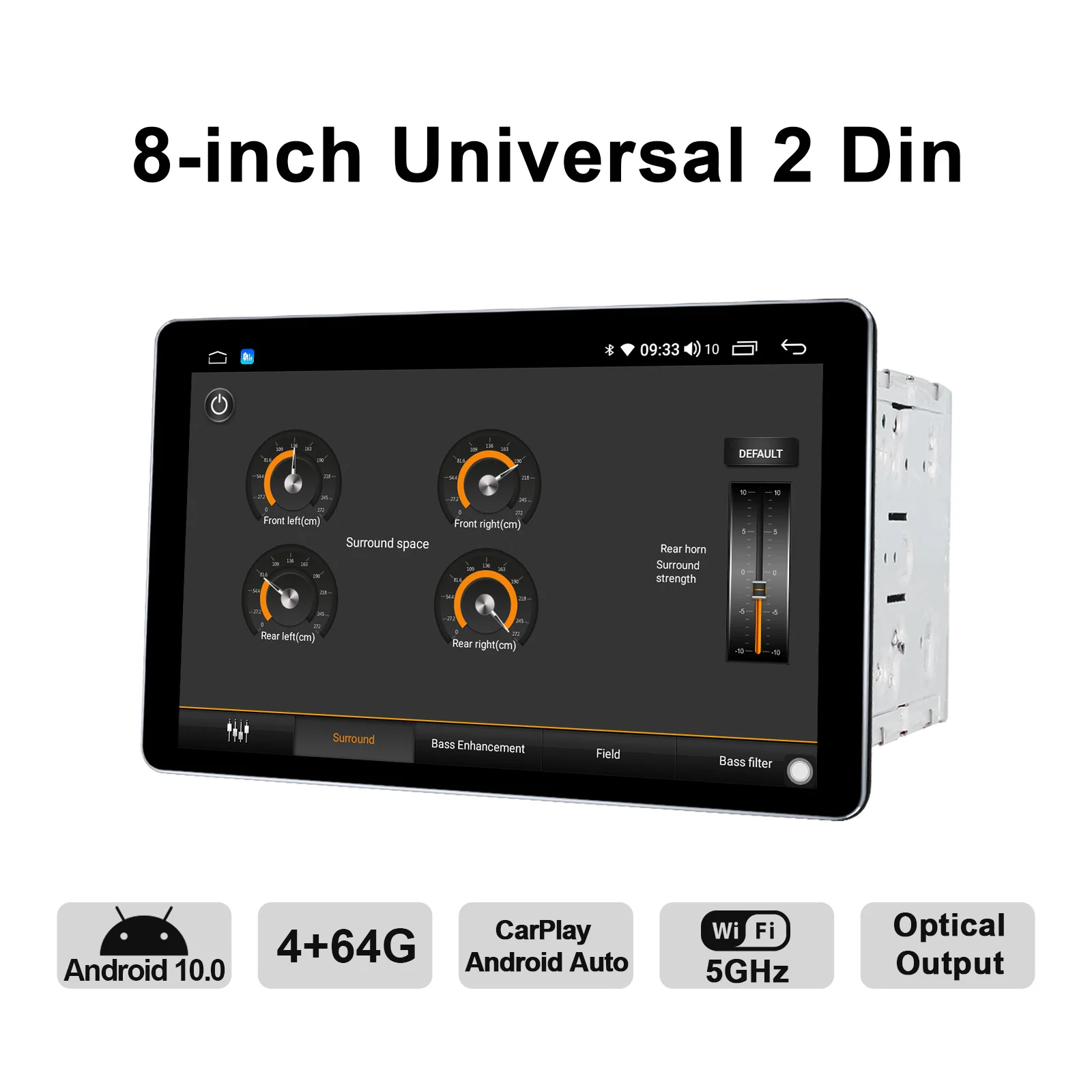 구매 8 인치 오토라디오 2Din 안드로이드 10 카 라디오 HD 1280*800 GPS 멀티미디어 플레이어 유니버설 헤드 유닛 무선 카플레이 핸들 4G, 오토라디오 Android 10 카플레이