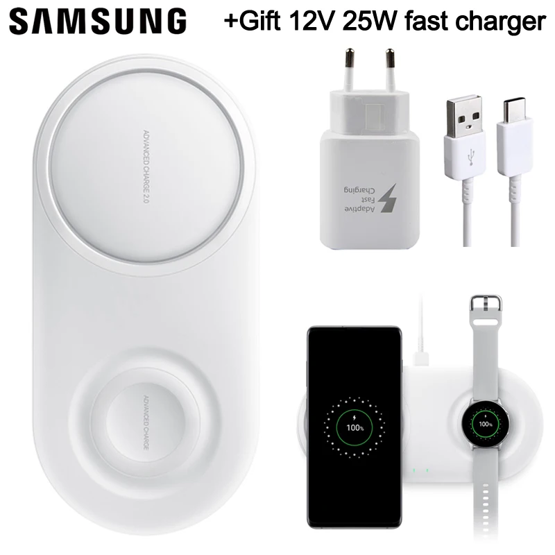 Samsung Оригинальное Беспроводное зарядное устройство Duo Pad EP-P5200 для Galay S10 X + Plus S9 gear S2