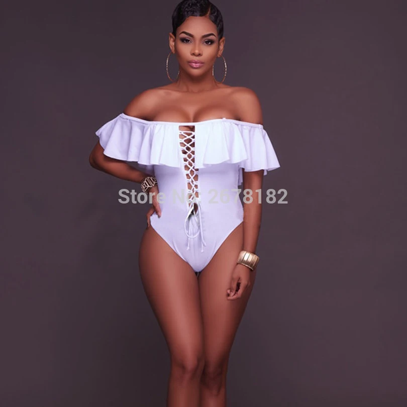 2018 сексуальный цельный купальник женский пуш ап монокини с оборками боди
