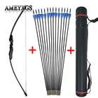 Стрельба из лука, изогнутый лук 40 фунтов, прямой лук, длинный лук со стрелами из стекловолокна, аксессуары для охоты и стрельбы на открытом воздухе