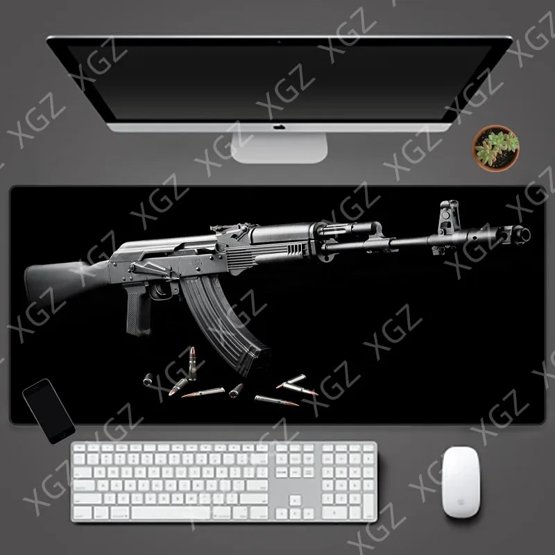 

Большой коврик для мыши Yuzuoan XL Gun, нескользящий коврик из натурального каучука для компьютерных игр, устойчивый к пятнам, Настольный коврик д...