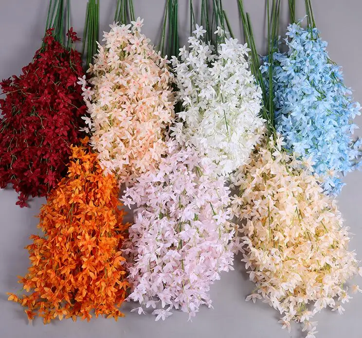 Beste Simulation Flower Lilac Wedding Soft Dress Cross Cherry Blossom Mist Dance Orchid Wedding Hall Ceiling Decoration Flower