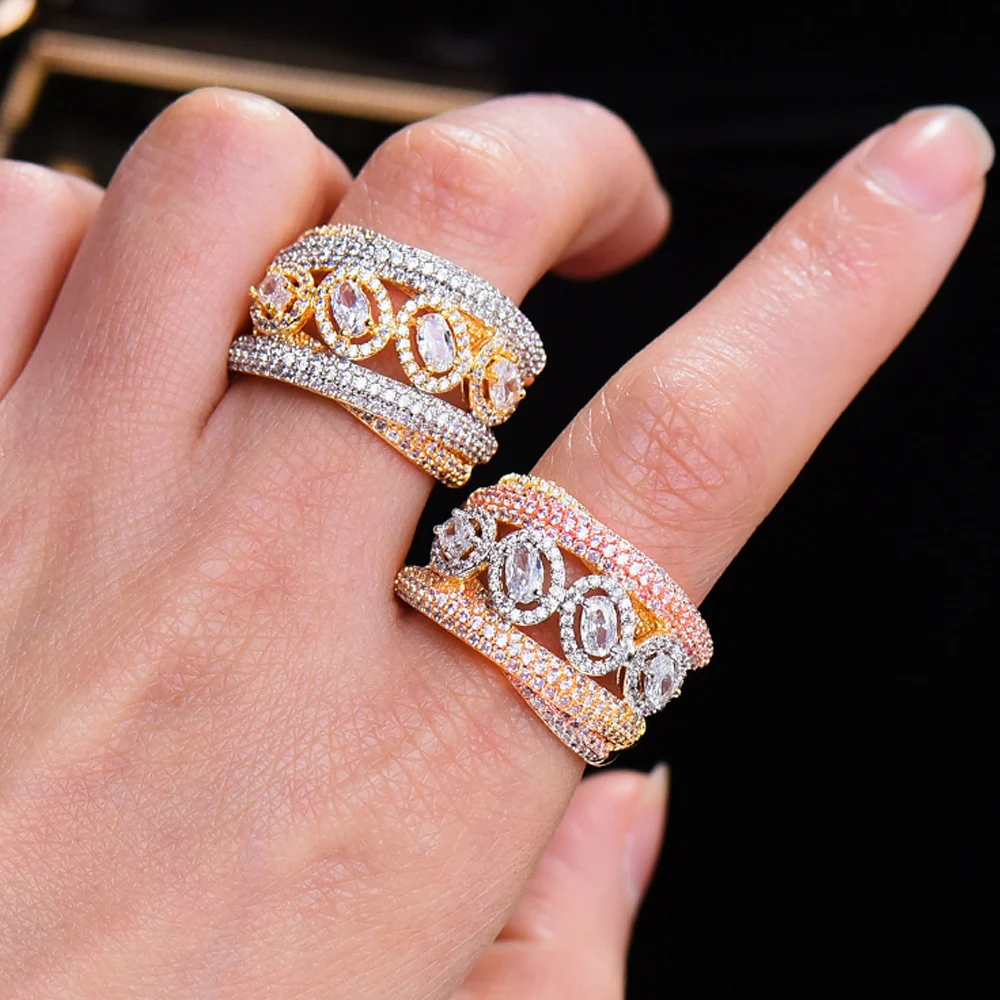 

missvikki Luxury Noble Women CZ Ring Dubai Style Bridal Wedding Party Anniversary Best Gift Jewelry High Quality 2021 New Hot