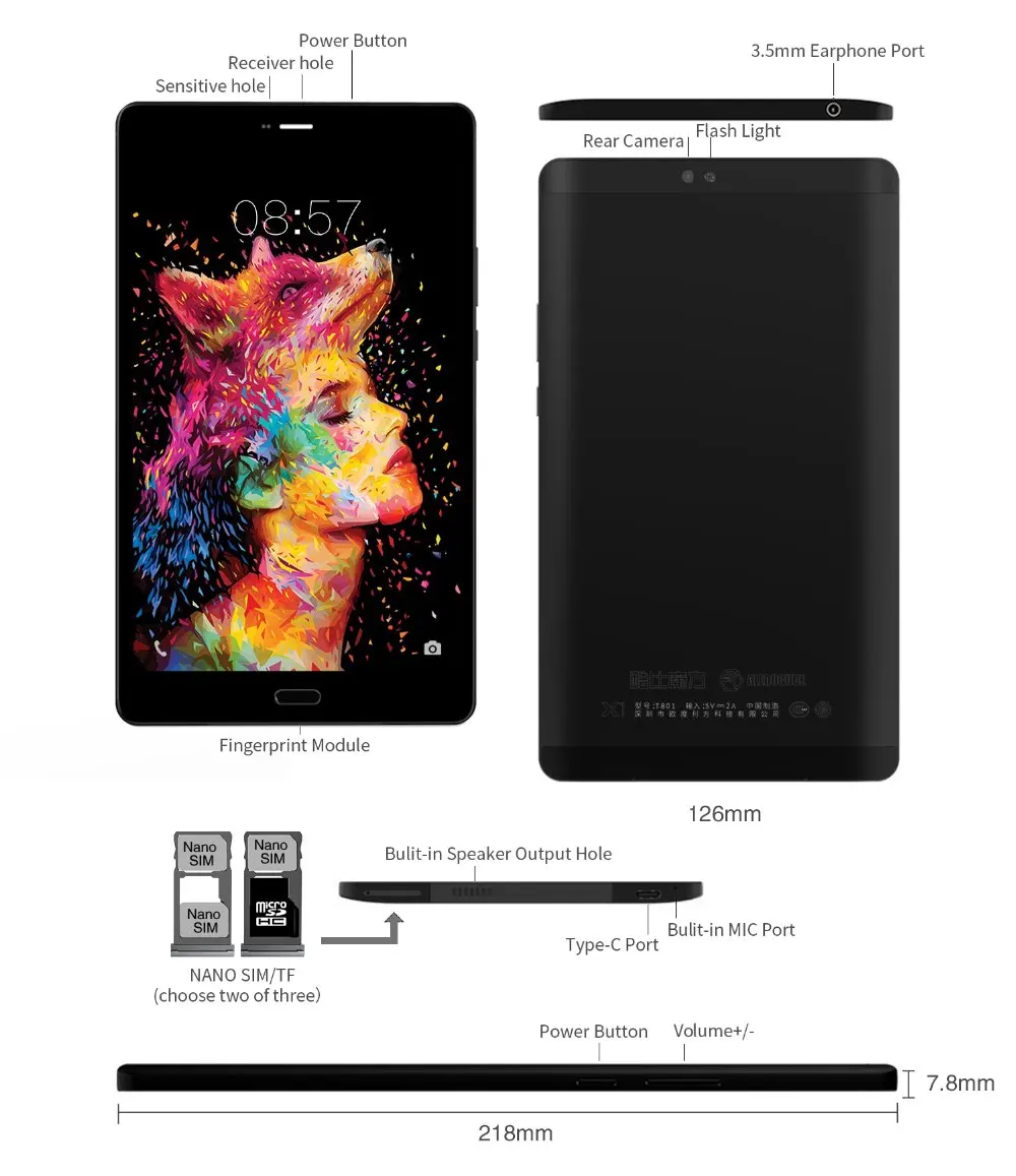 ALLDOCUBE X1 8.4" Tablet 4G Phone Call 2560*1600 IPS MTK X20 Deca core Android 7.1 4GB RAM 64GB ROM 13MP Dual SIM GPS OTG | Компьютеры