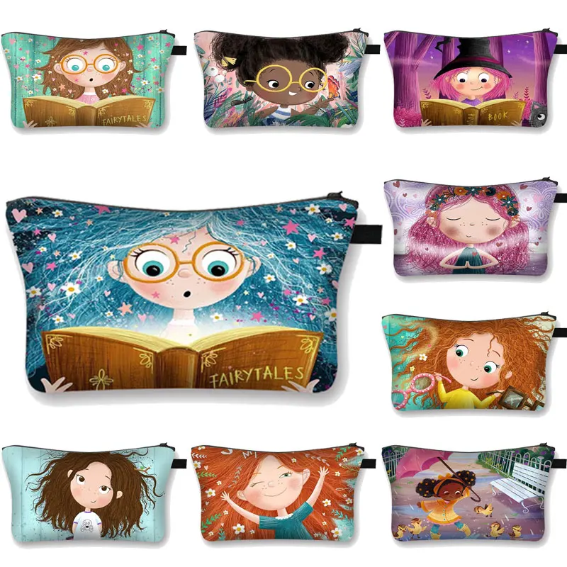 

Сумка-косметичка с принтом в виде книжки для девочек
