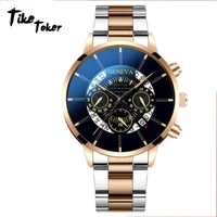 2021 fashion men watch quartz classic black steel wrist watch luxury belt calendar business watch herren uhren mens gifts