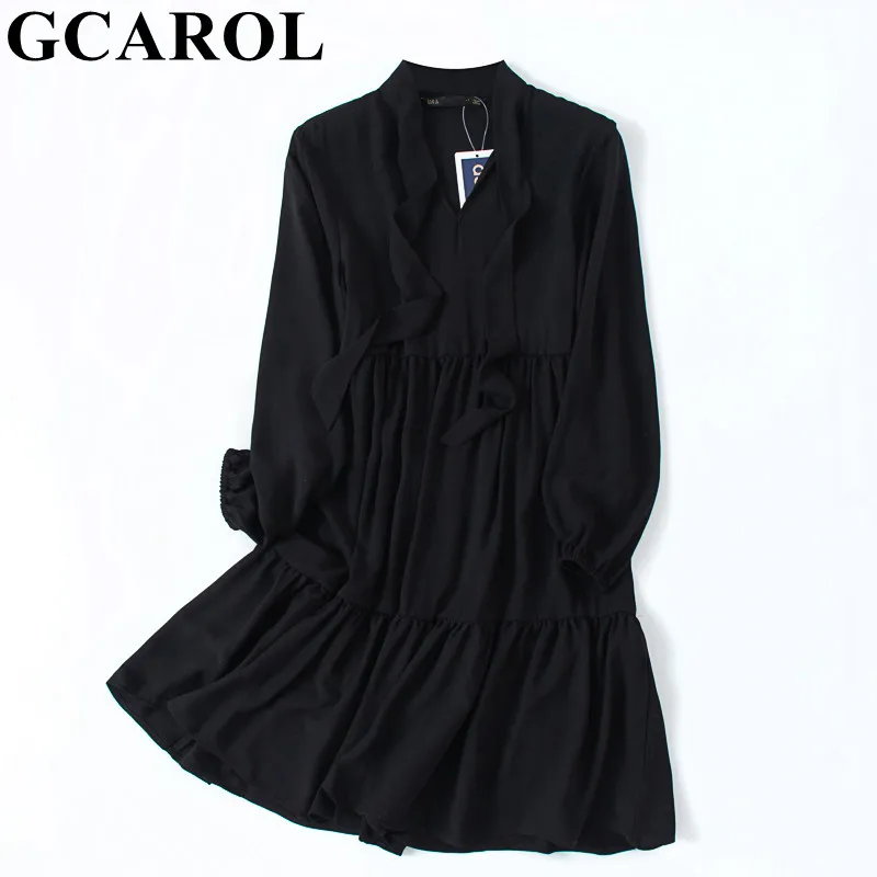 GCAROL 2020 женское шифоновое длинное платье с v образным вырезом и бантом высокой
