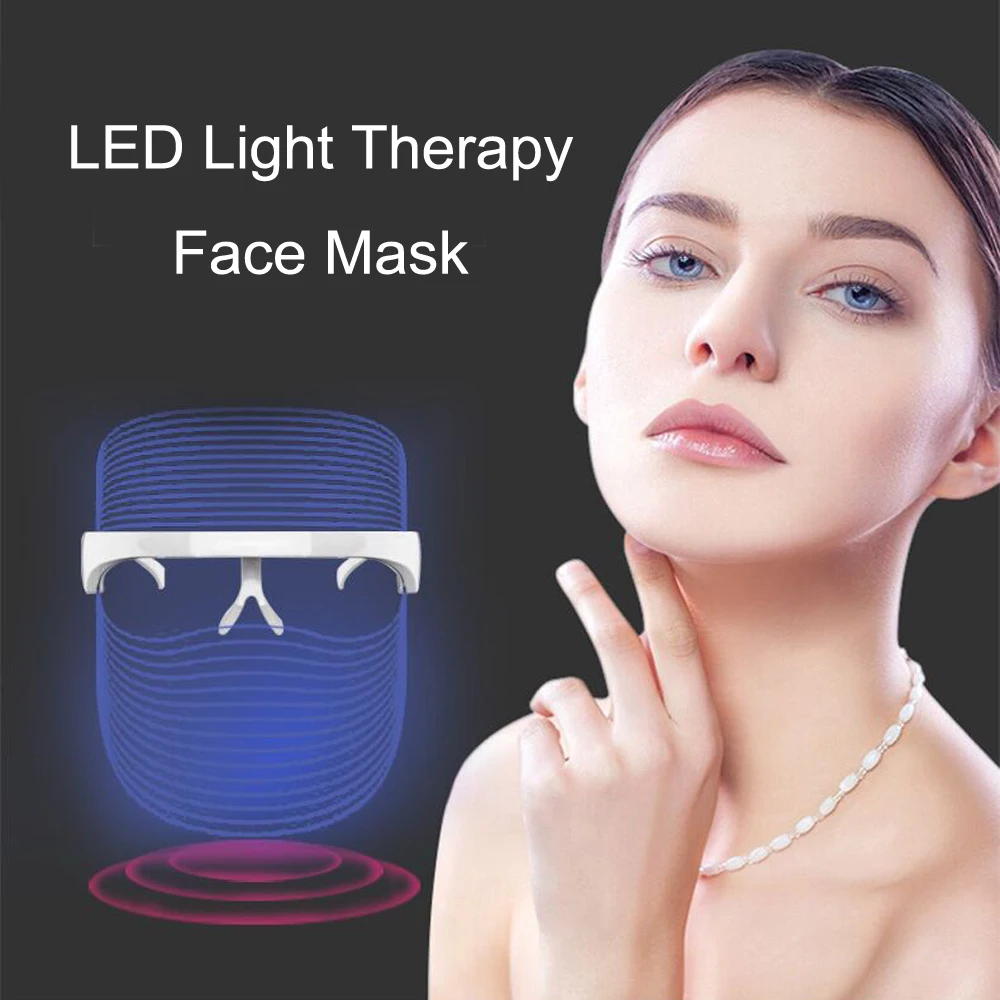3 цвета светодиодный светильник маска для лица против Прыщи морщин центр по уходу