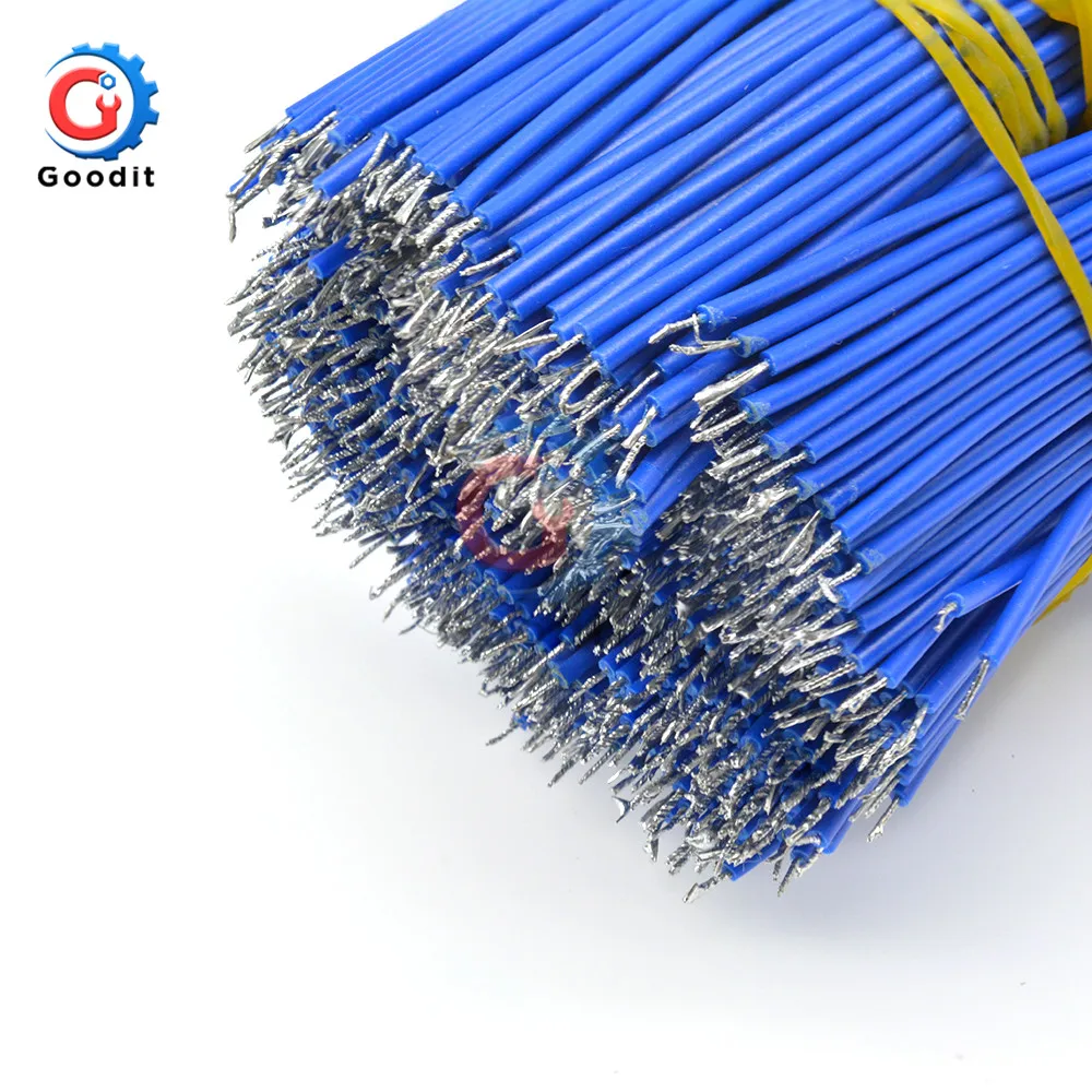 100 шт./компл. 24AWG гальванически лужёные макетная плата припоя кабель 24AWG 8 см Fly джемпер Оловянная проволока проводящие провода 1007-24AWG разъем провода - Цвет: Blue