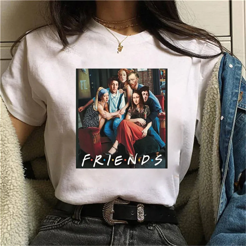 Женская футболка с надписью Friend Mona Lisa Van Gogh|Футболки| |