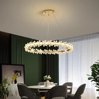modern led chandelier crystal ring chandelier indoor lighting luster loft light for living room bedroom round fixture lights