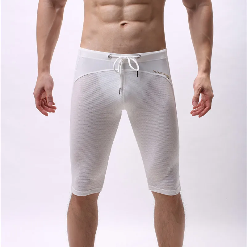 Sexy Mid-waist Men Boxer Shorts Athletic Supporter Body Sculpting boxershorts Breathable Soft Nylon Underpants Underwear Men