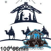 cutting dies nativity of jesus camel rider house new for decoration scrapbooking stencil paper craft album template 10066mm