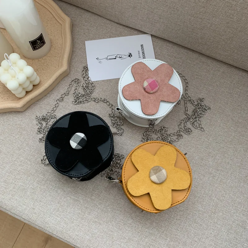 

New Korean Children's Shoulder Bag Trendy Wild Messenger Bag Girl Chain Small Round Bag Fashion Coin Purse