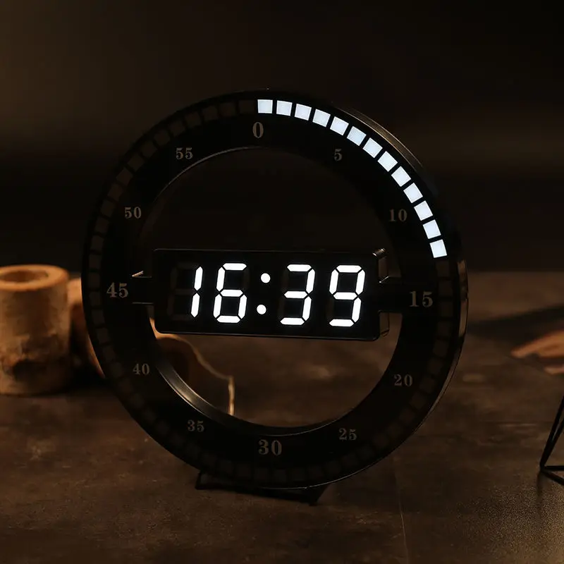 

3D LED Digital Wall Clocks Multifunctional Temperature Electronic Date Wall Clock Jump Second ClockFor Living Room Modern Design