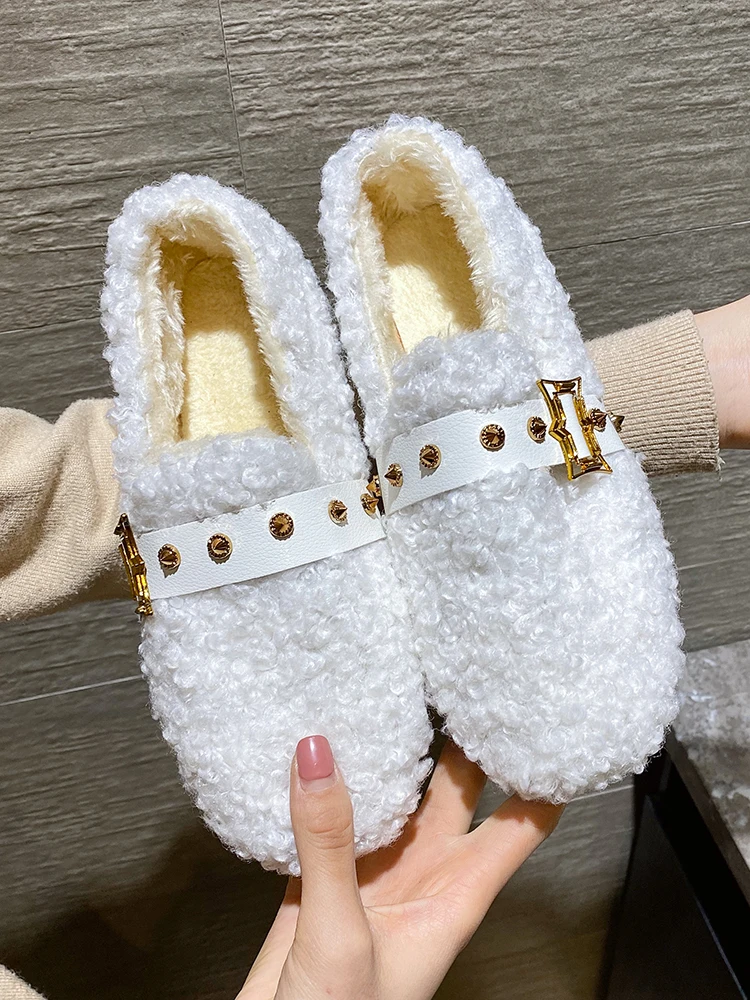 

Shoes Woman 2020 Loafers Fur Modis Slip-on Autumn Low Heels Casual Female Sneakers Flats New Moccasin Cute Slip On Comfortable