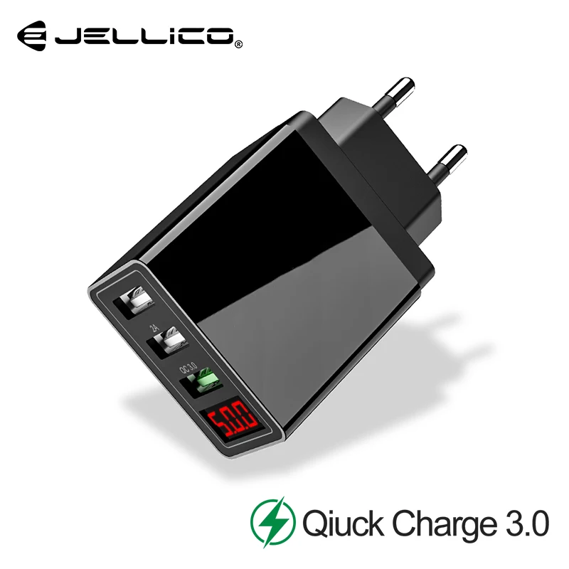 Зарядное устройство QC 3 0 порта USB светодиодный дисплей штепсельная вилка