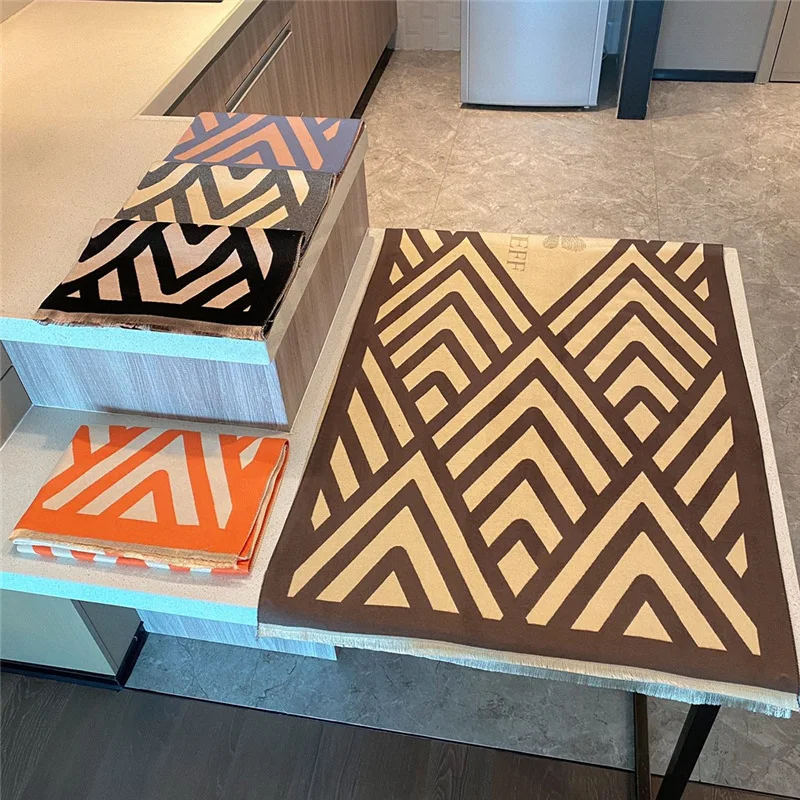 

Новинка Осень-зима 2021 корейский женский шарф из искусственного кашемира Двусторонняя кашемировая утепленная теплая шаль с геометрическим ...