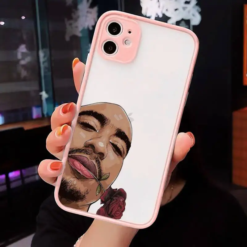 

2pac famous rapper Phone Cases matte transparent For iphone 7 8 11 12 plus mini x xs xr pro max luxury brand cover shell