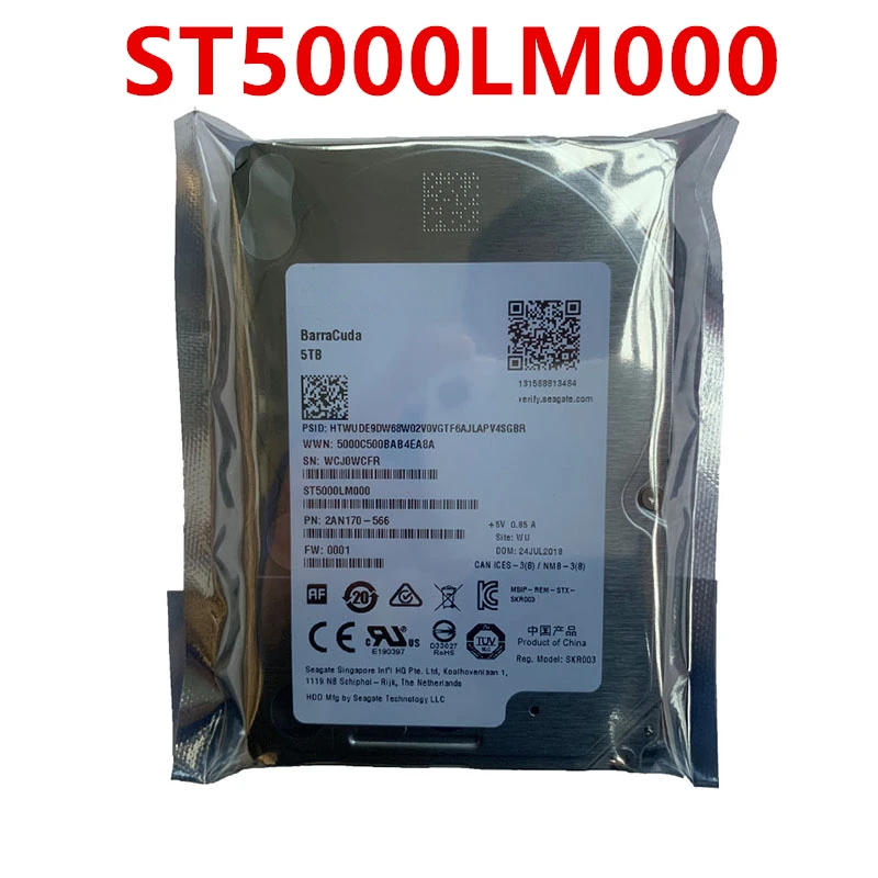 

New Original HDD For Seagate 5TB 2.5" SATA 6 Gb/s 128MB 5400RPM 15MM For Internal Hard Disk For Notebook HDD For ST5000LM000