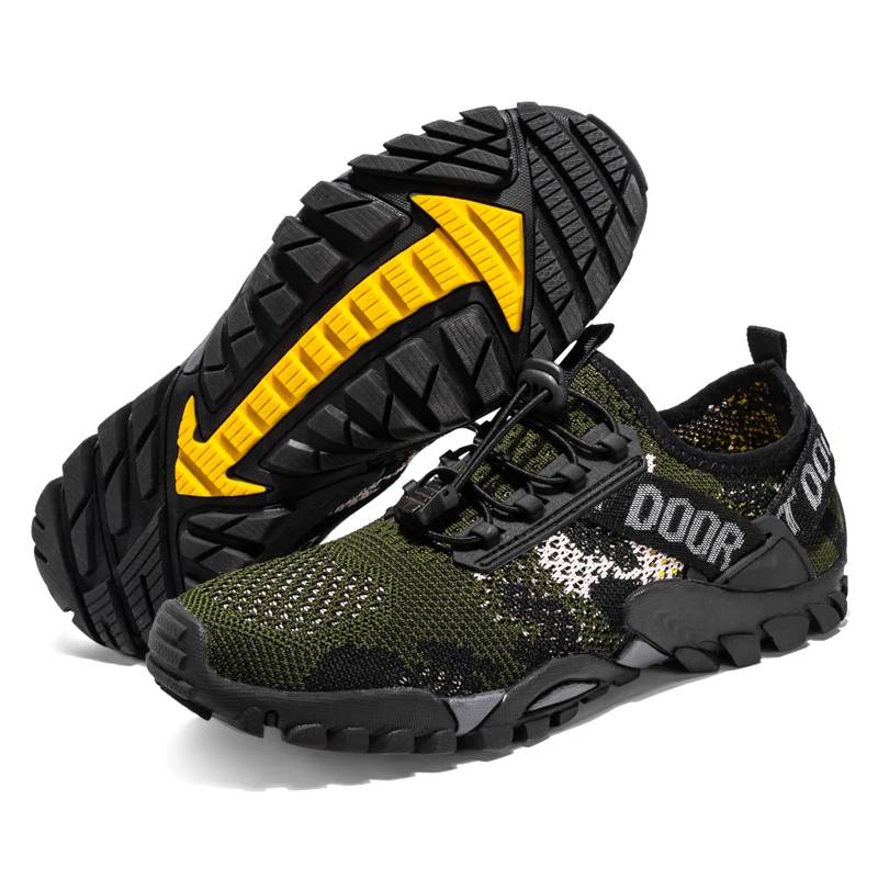 

Quick Dry Outdoor Hiking Shoes mesh Wadding Sneakers Men Breathable Lace Up Beach slippers size 46 Waterproof trekking shoes men