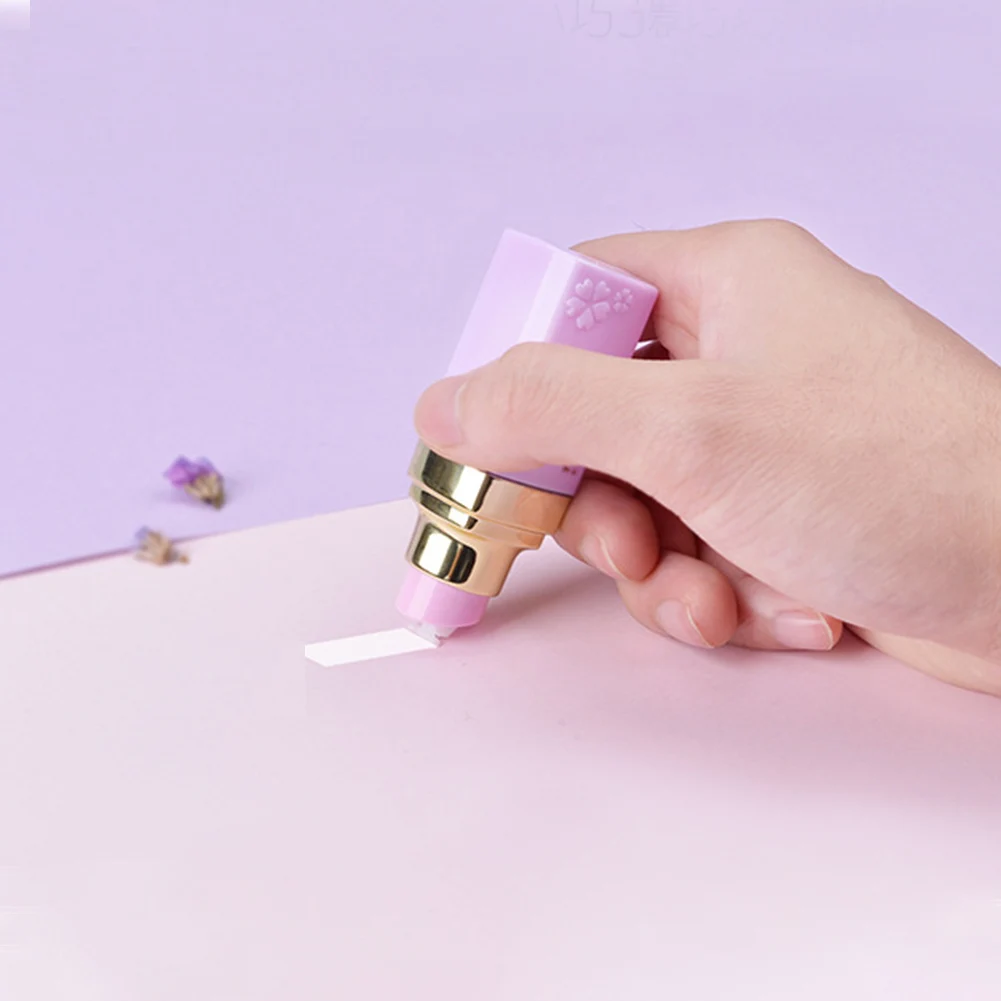 

3pcs Adhesive Office School Instant Correction Tape White Out For Students Cute Lipstick Shaped Fine Grain Portable Gift Funny