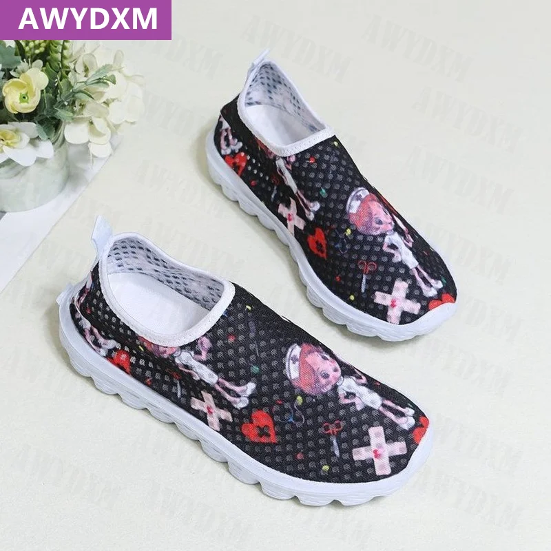 

New Women's Flats Sport Mesh Breathable Shoes Fashion Designer Lace Up 2021 Spring Autumn Unique Running Walking Sneakers Femme